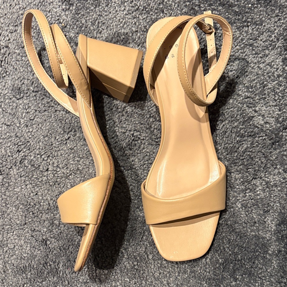 A New Day Tan Block Heel Sandals